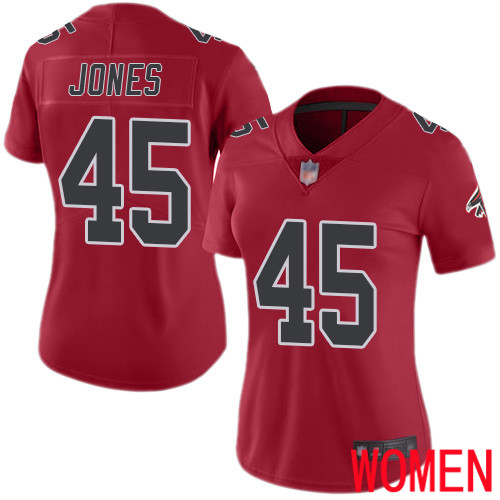 Atlanta Falcons Limited Red Women Deion Jones Jersey NFL Football #45 Rush Vapor Untouchable->atlanta falcons->NFL Jersey